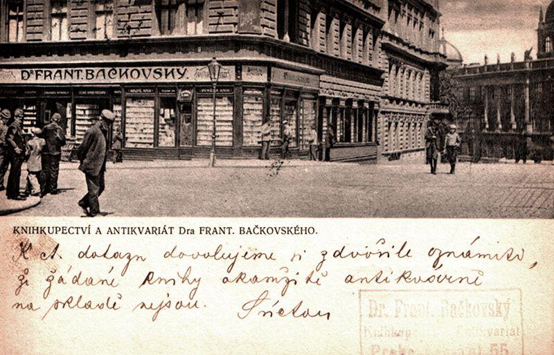 Portál firmy Dr. Frant. Bačkovský (okolo 1900)