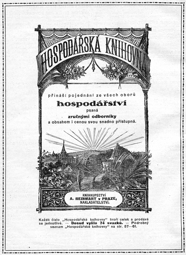 Obálka edice Hospodářská knihovna (nakladatelství A. Reinwart)
